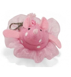 Gund 'Ballerina Mouse Zip Clip' 可愛2.5吋波點老鼠匙扣